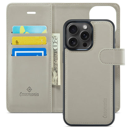 Apple iPhone 16 Pro Max Hoesje - Smoke Gray - 2 in 1 Bookcase