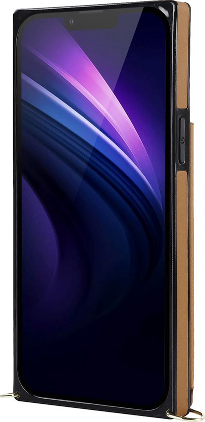 Apple iPhone 15 Pro Max Hoesje - Bruin - Luxe Back Cover met Telefoonkoord en Rits