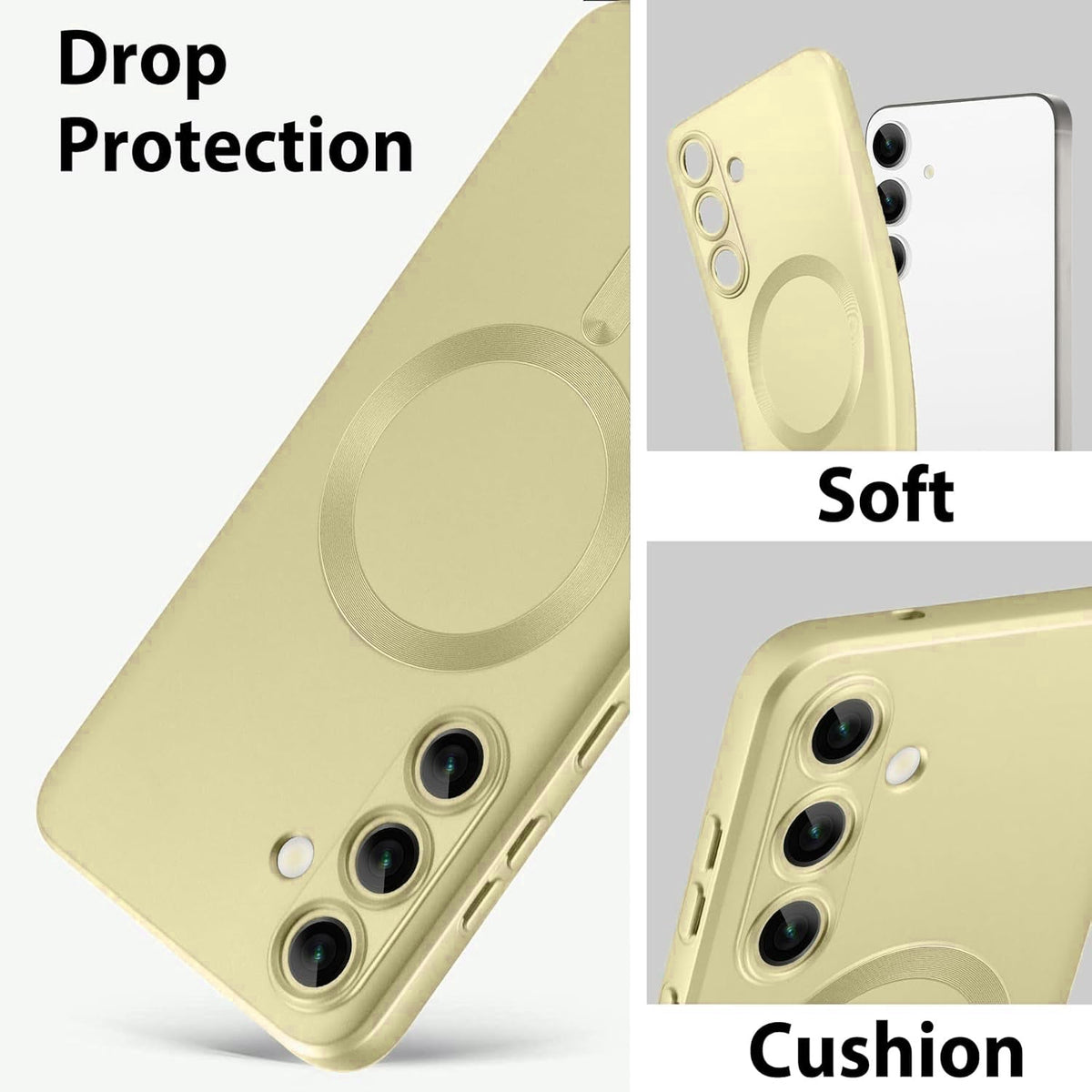 Samsung Galaxy S25 Plus Hülle - Gold - Matte Silikon MagSafe Back Cover
