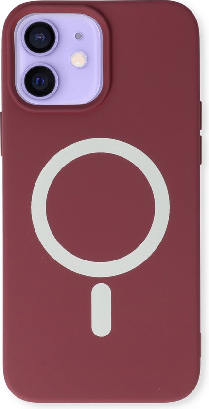Apple iPhone 12 Hülle - Bordeaux - Silikon-MagSafe-Backcover
