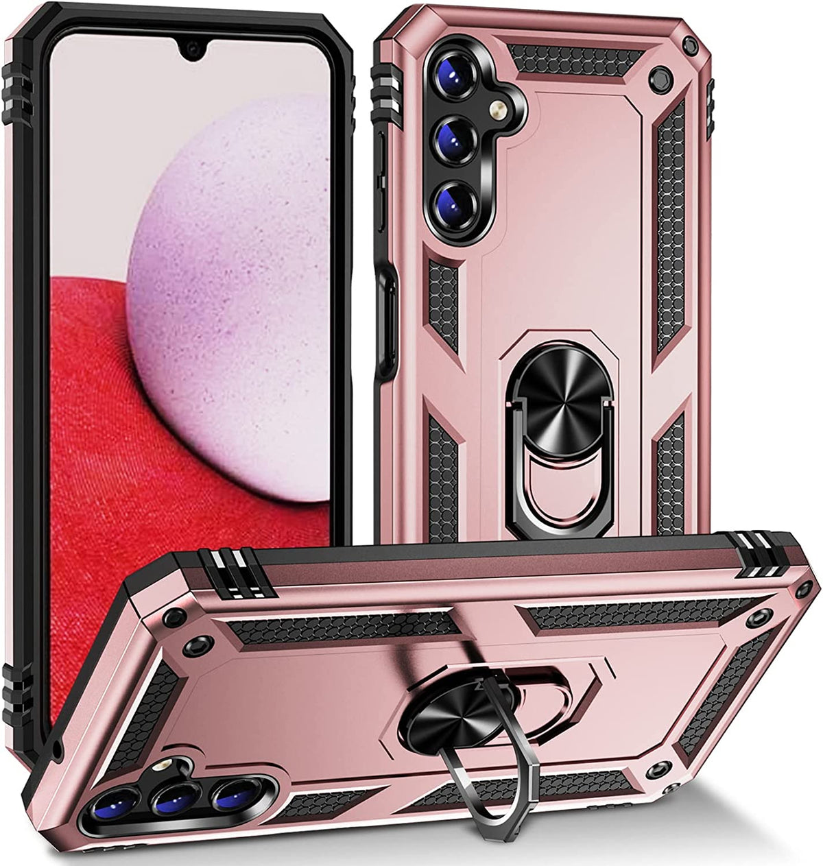 Samsung Galaxy A14 4G Hoesje - Roségoud - Armor Kickstand Back Cover