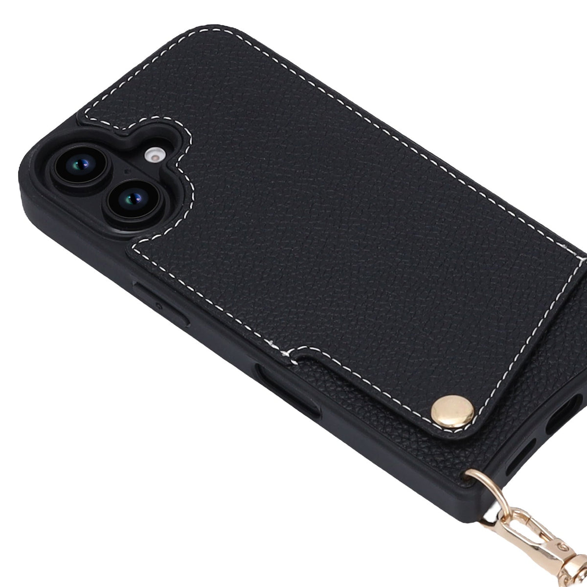 iPhone 16 Hoesje - Zwart - Back Cover met Pols Bandje