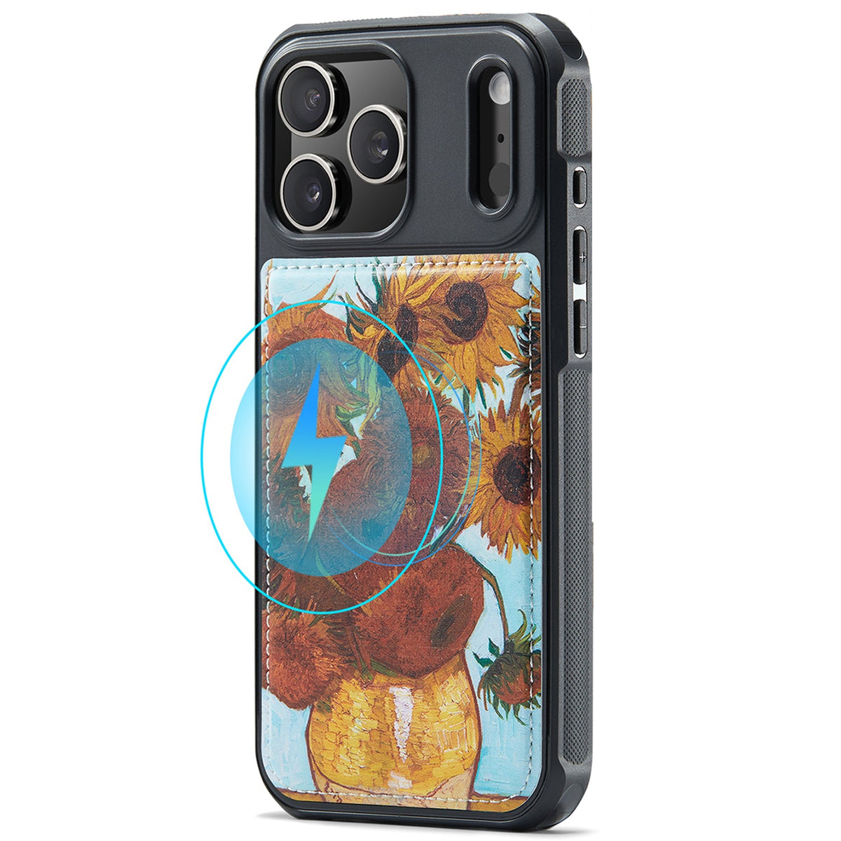 Apple iPhone 17 Pro Max Hoesje - Zonnebloemen - Kunstleer MagSafe Back Cover