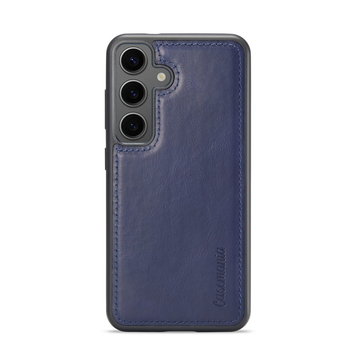 Samsung Galaxy S24 Case - Navy Blue - Genuine Leather 2-in-1 Wallet Case