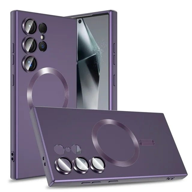 Samsung Galaxy S24 Ultra Hoesje - Paars - Matte Siliconen MagSafe Back Cover