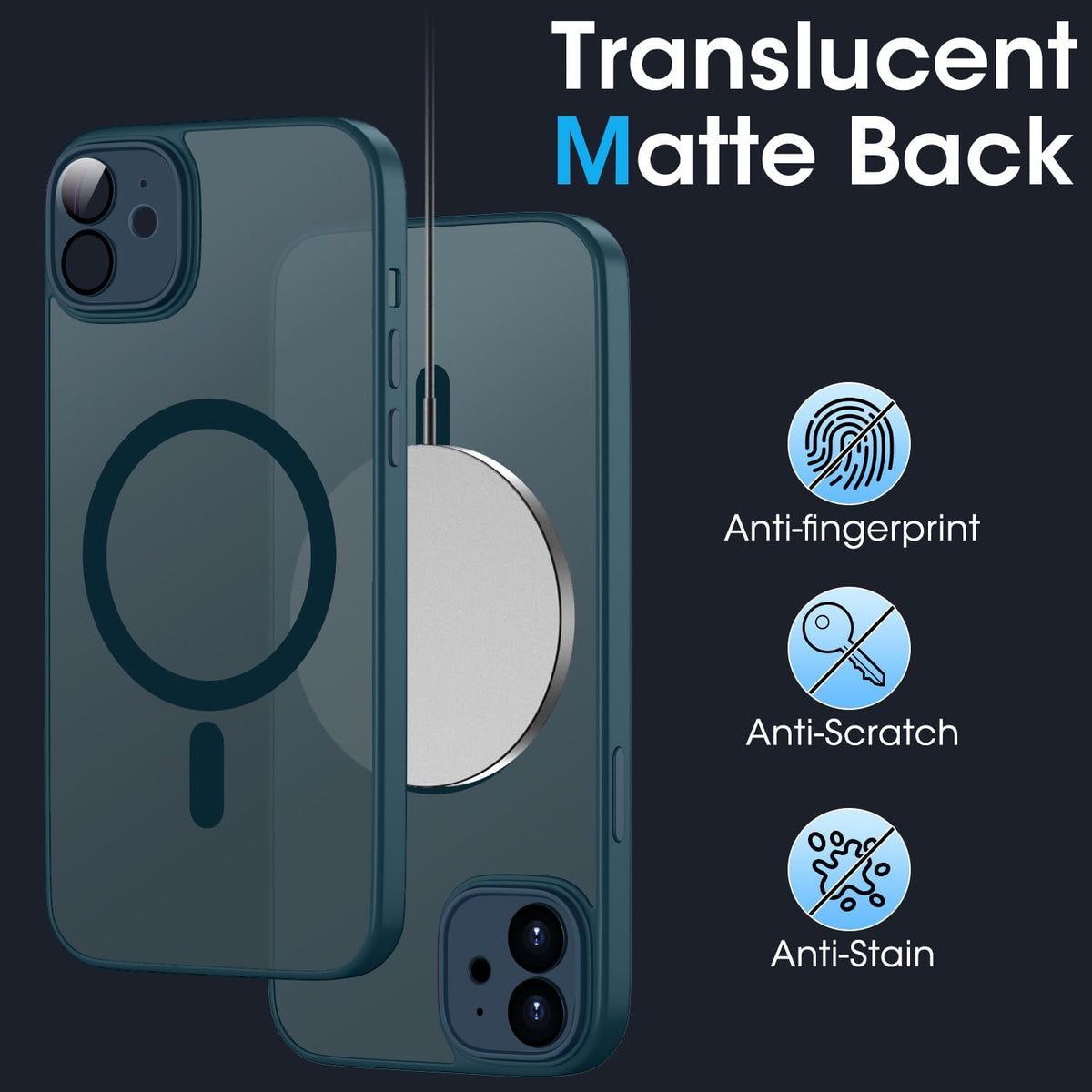 iPhone 11 Hoesje - Blauw - Matte Armor MagSafe Back Cover