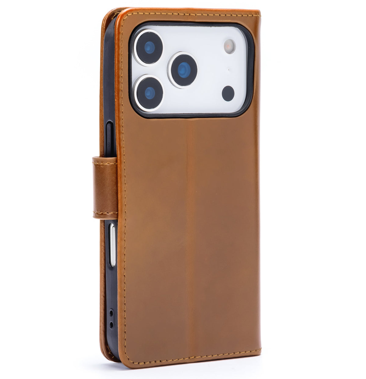 Apple iPhone 18 Pro Hoesje - Sienna Brown - Echt Leren Bookcase