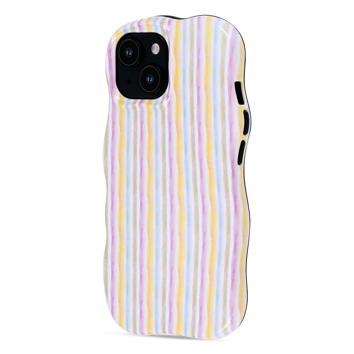 Apple iPhone 12 Hoesje - Regenboog - Wave Edge Back Cover