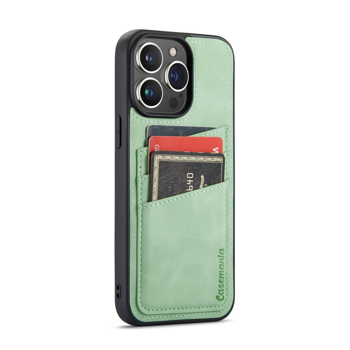 Apple iPhone 14 Pro Max Hoesje - Pistache Green - Back Cover met Pasjeshouder