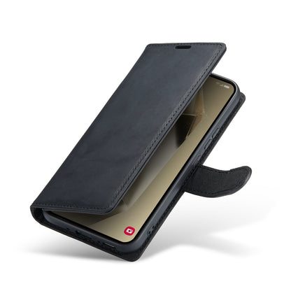 Samsung Galaxy S24 Plus Hoesje - Charcoal Gray - Echt Leren Bookcase