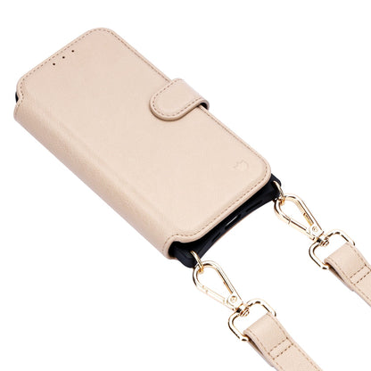 Apple iPhone 16 Hoesje - Beige - CM Amsterdam Back Cover met Telefoonkoord