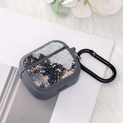 Apple AirPods 3 Case - Diamond Marble Glitter with Ring - Grey