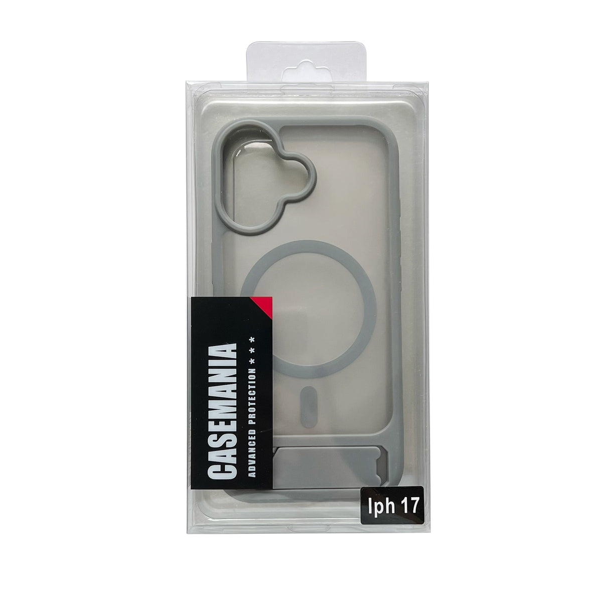 Apple iPhone 17 Case - Grey - Matte Armour MagSafe Back Cover with Kickstand