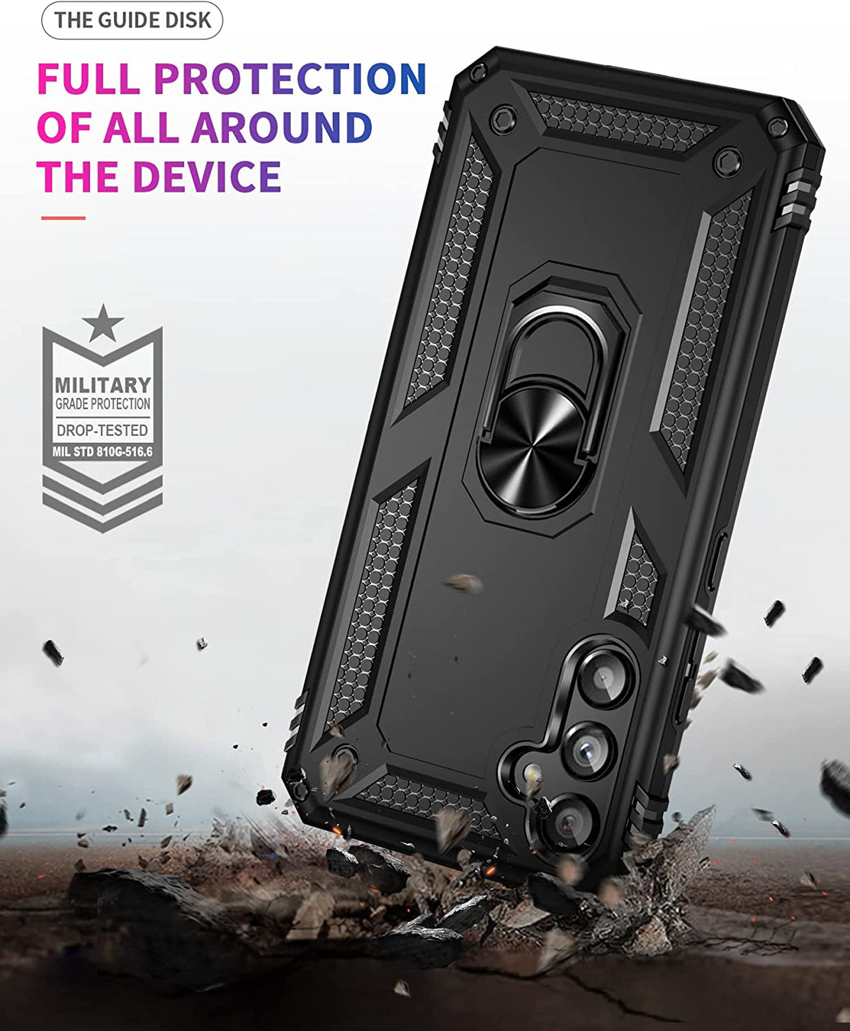 Samsung Galaxy A55 Case - Black - Armor Kickstand Back Cover