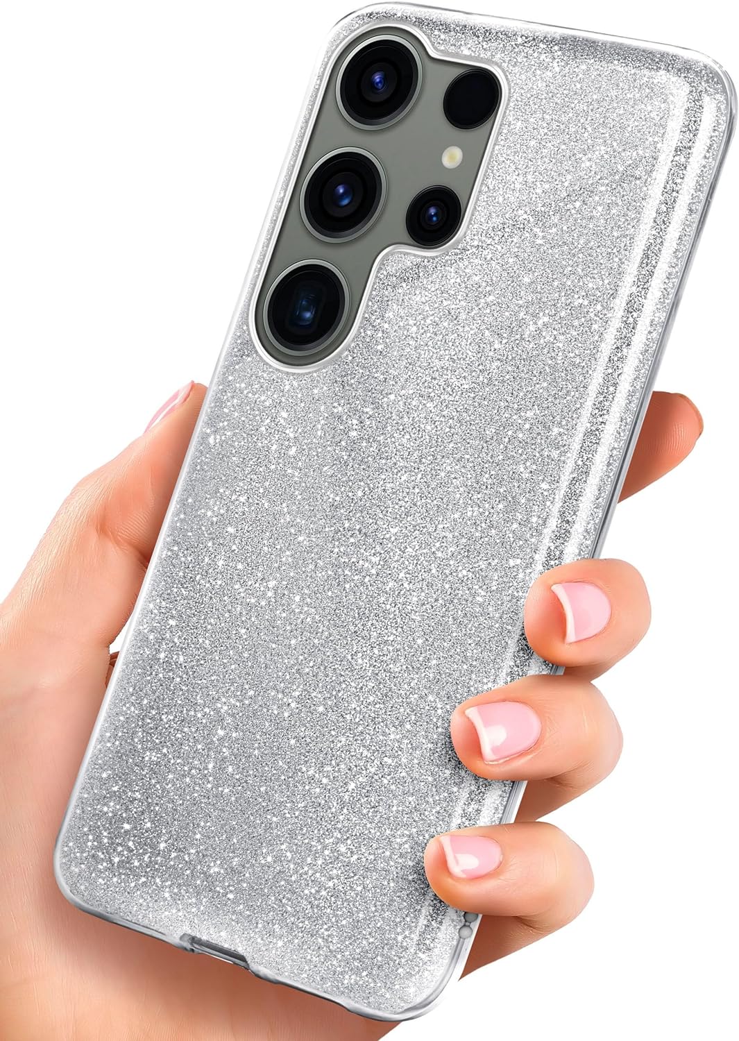 Samsung Galaxy S24 Ultra Case - Silver - Glitter Back Cover