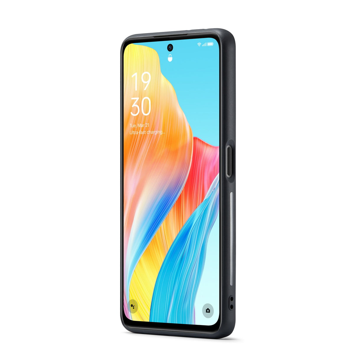 Oppo A98 Hoesje - Aqua Blue - Back Cover met Pasjeshouder
