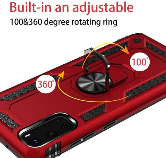 Samsung Galaxy S20 Hülle - Rot - Armor-Ständer-Backcover