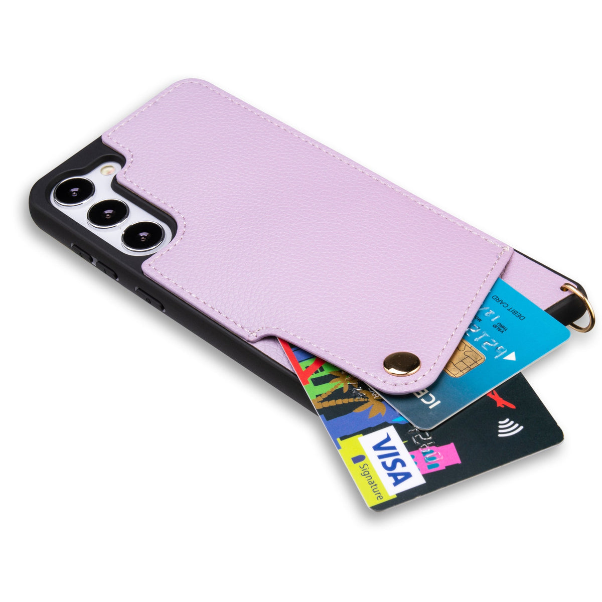 Coque Samsung Galaxy S23 - Violet - Étui arrière avec dragonne