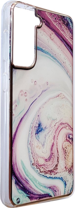 Samsung Galaxy S21 FE Hoesje - Twist - Siliconen Marmer Back Cover