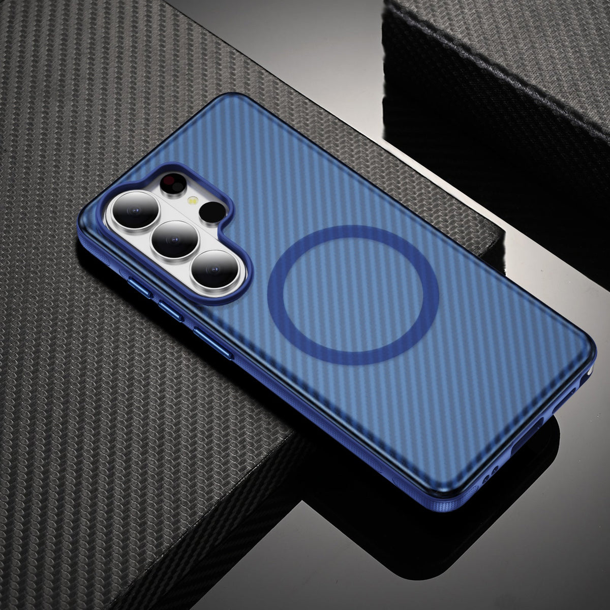 Samsung Galaxy S26 Ultra Hülle - Dunkelblau - Carbon MagSafe Back Cover