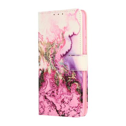 Samsung Galaxy A27 Hoesje - Marmer Paars - Portemonnee Book Case met Print