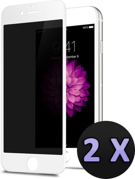 Apple iPhone SE (2020) Screenprotector - Full Cover Wit - 2 Stuks