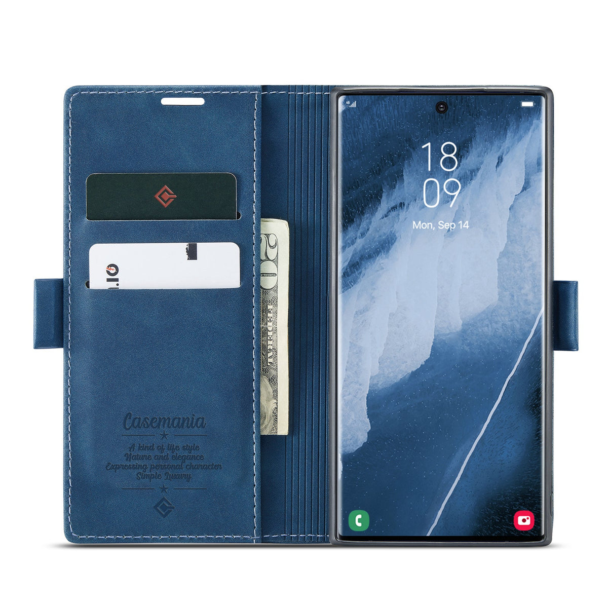 Samsung Galaxy S24 Ultra Hoesje - Navy Blue - Dunne Bookcase