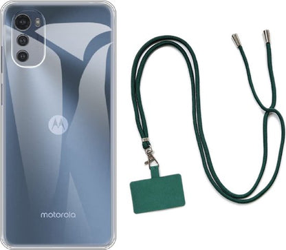 Motorola Moto E32 Hülle - Emerald - Silikon-Backcover mit Handykette