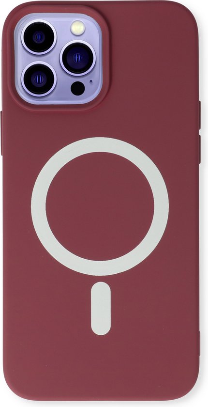 Apple iPhone 13 Pro Hoesje - Bordeau - Siliconen MagSafe Back Cover