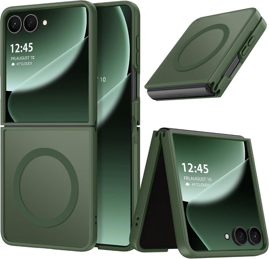 Samsung Galaxy Z Flip8 Hoesje - Donker Groen - Matte Armor MagSafe Back Cover