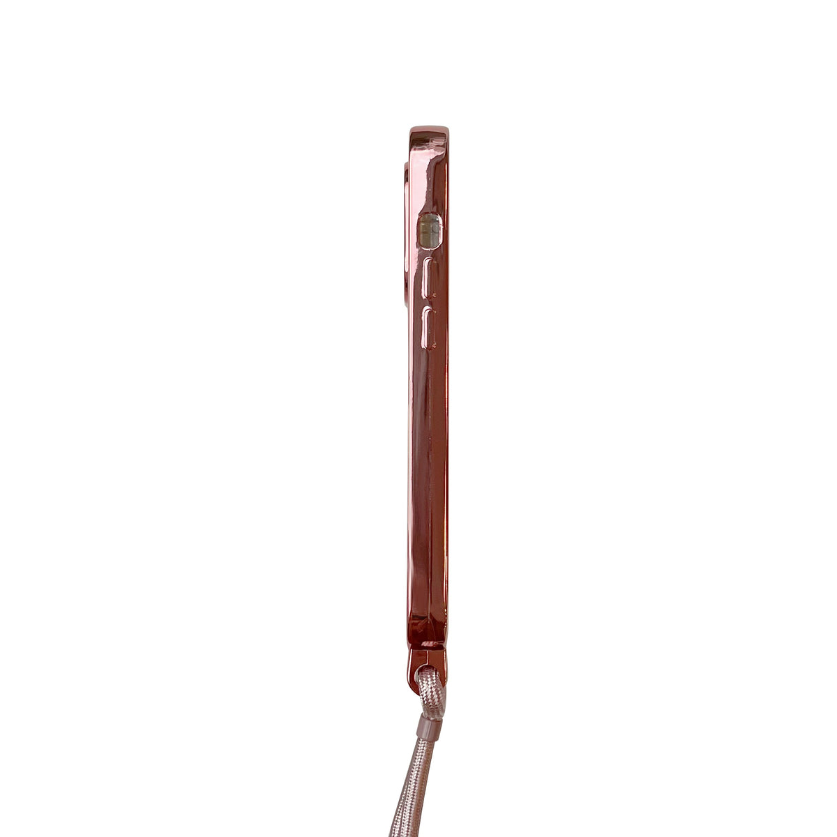 iPhone 14 Pro Hoesje - Rosegoud - Siliconen MagSafe Back Cover met Telefoonkoord