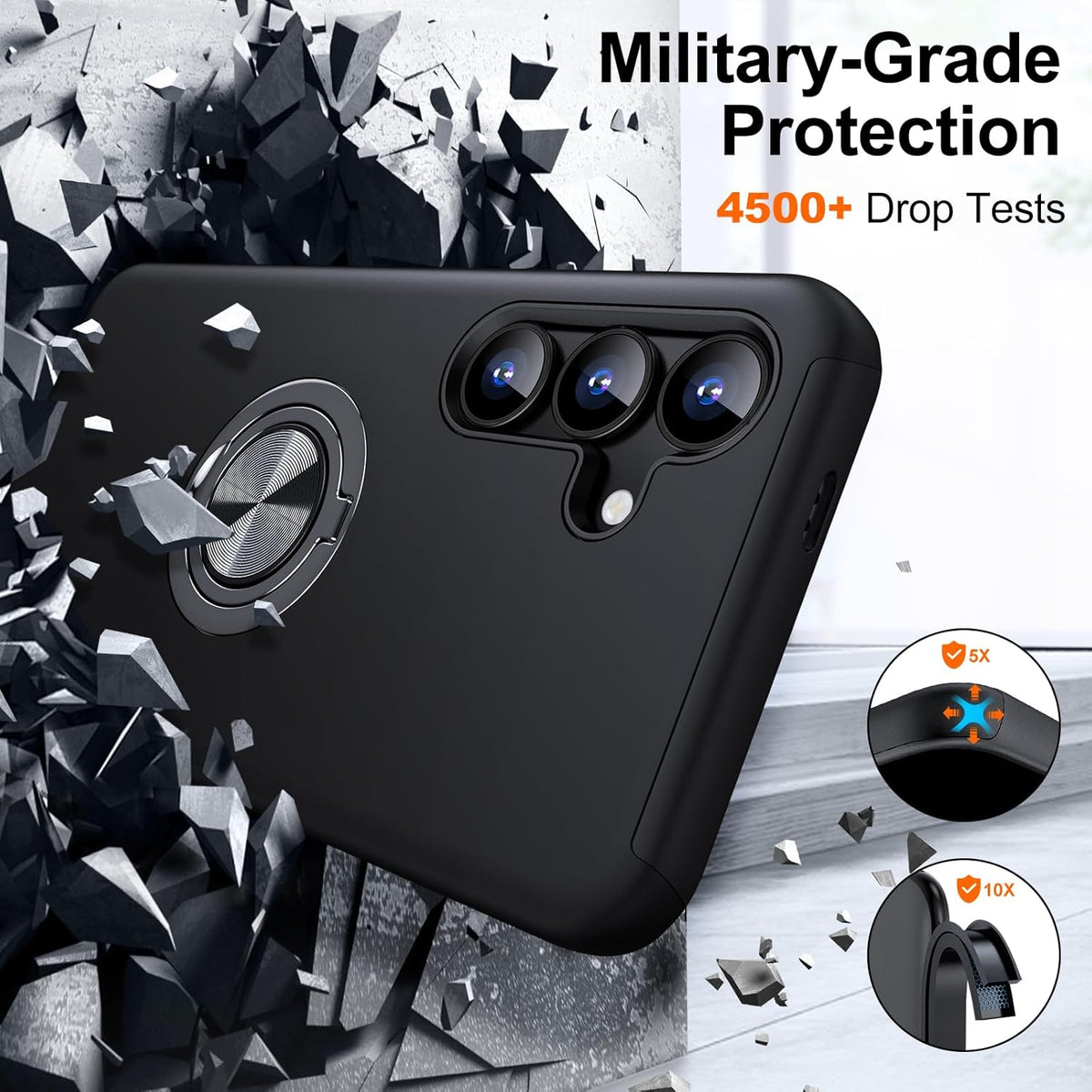 Samsung Galaxy S25 Plus Hoesje - Zwart - Armor Kickstand Back Cover