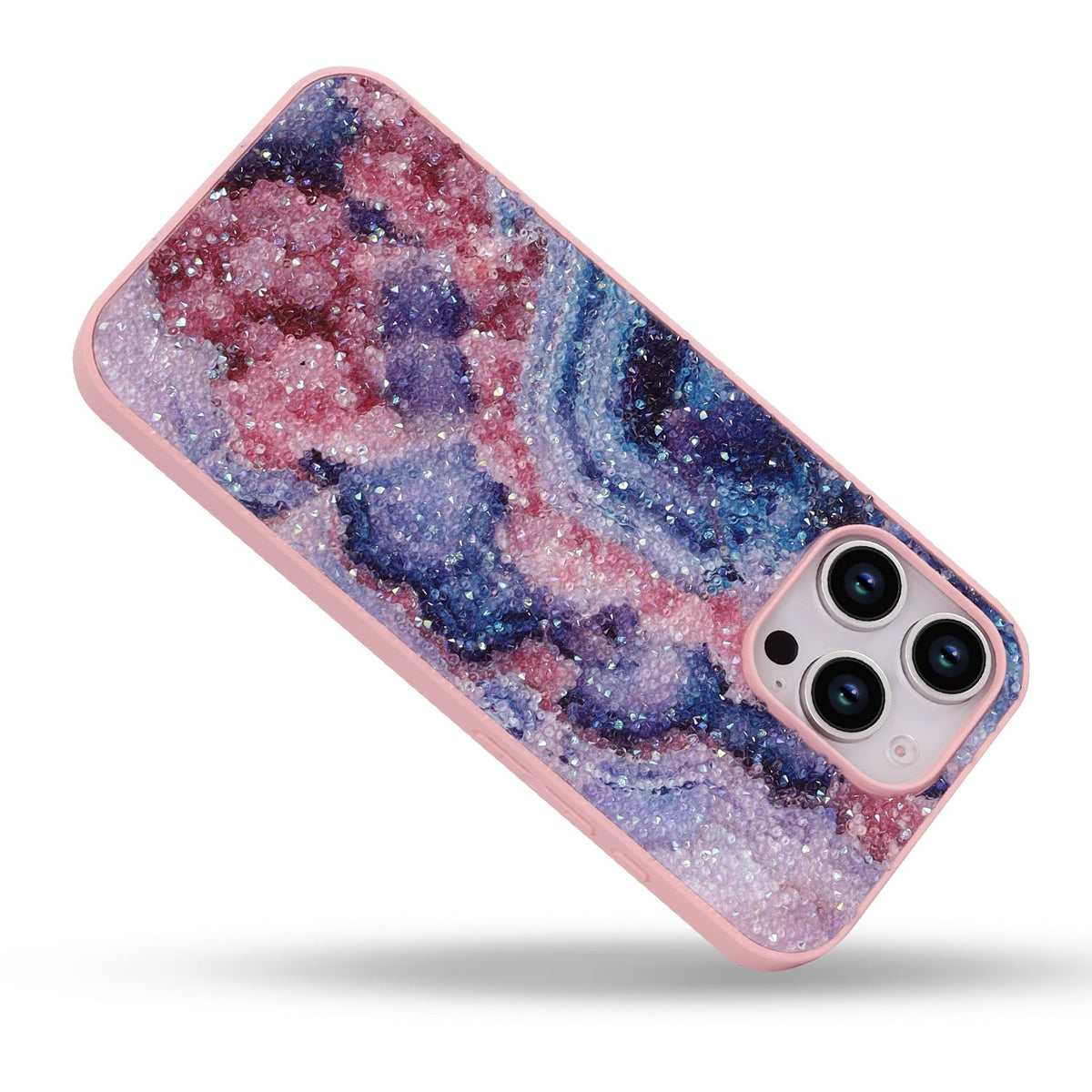 Apple iPhone 16 Pro Hoesje - Nova - Diamant Marmer Glitter Back Cover