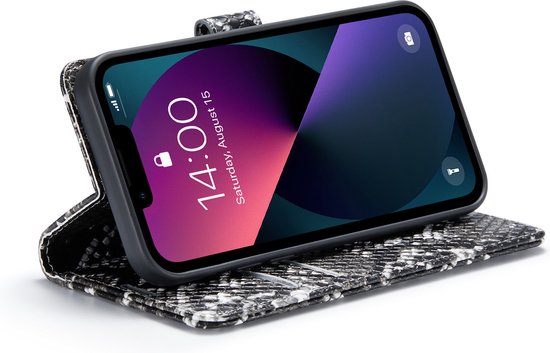 Apple iPhone 13 Pro Max Hoesje - Zwart - Slangen Bookcase