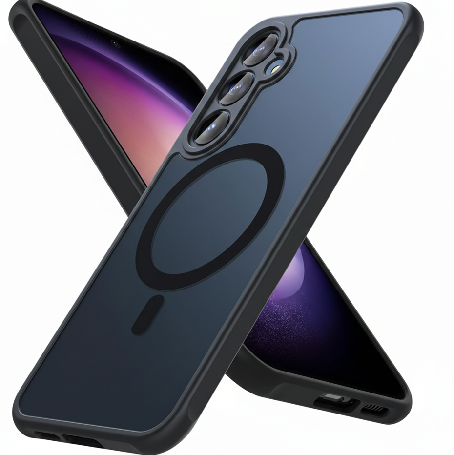 Samsung Galaxy A57 Hoesje - Donker Blauw - Matte Armor MagSafe Back Cover
