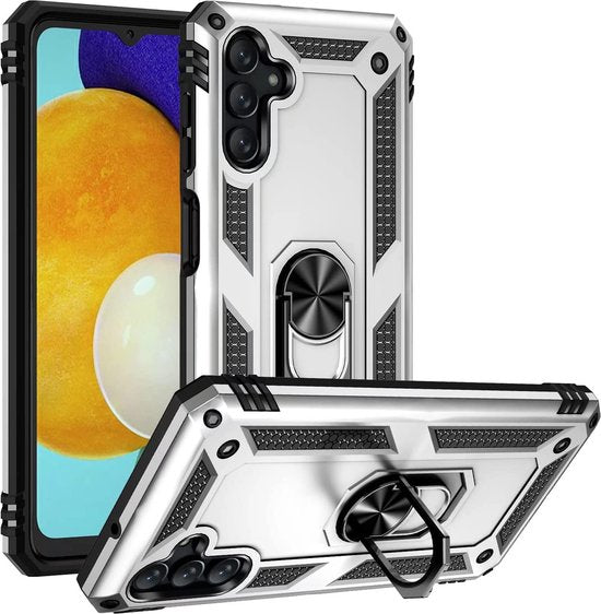 Samsung Galaxy A04S & M13 Hoesje - Grijs - Armor Kickstand Back Cover