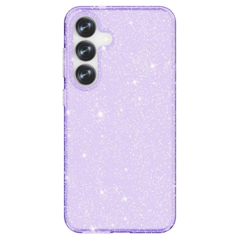 Samsung Galaxy S25 Hoesje - Paars - Glitter Back Cover