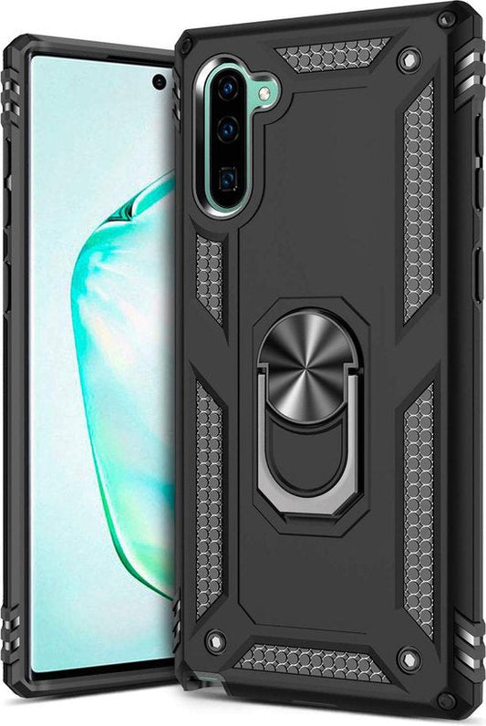 Samsung Galaxy Note 10 Hülle - Schwarz - Armor-Ständer-Backcover