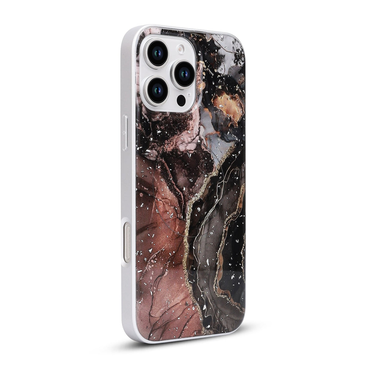 Apple iPhone 16 Pro Hoesje - Zwart - Marmer MagSafe Back Cover