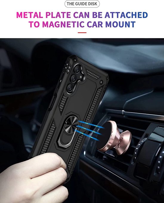 Samsung Galaxy M23 Hoesje - Zwart - Armor Kickstand Back Cover