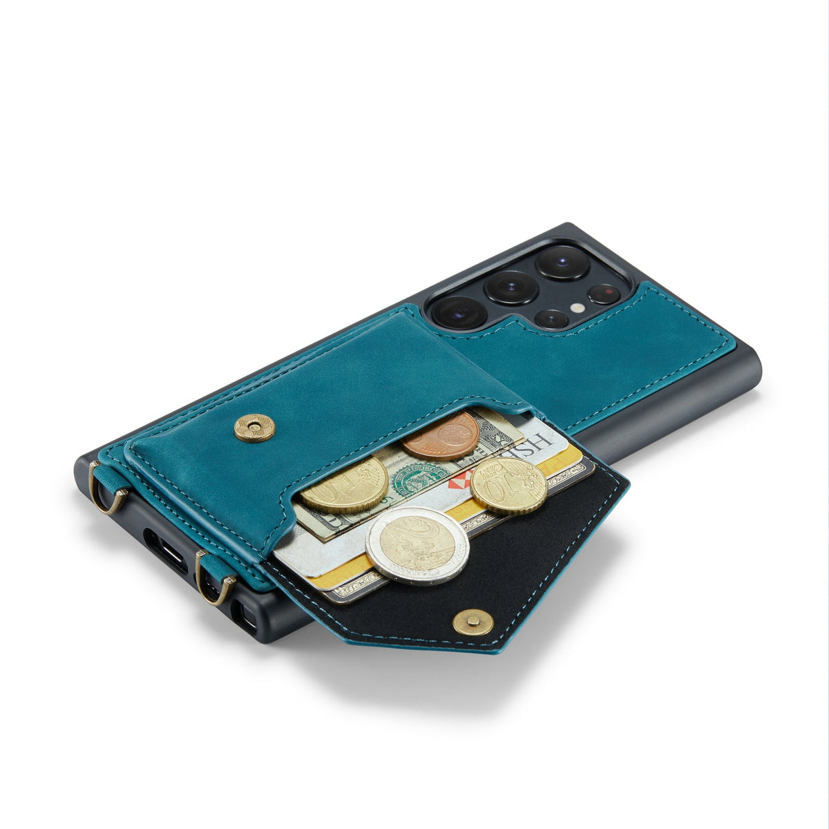 Samsung Galaxy S23 Ultra Case - Emerald Green - Luxury Back Cover with Phone Strap