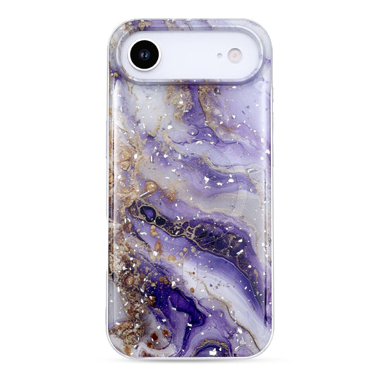 Apple iPhone Air Hoesje - Paars - Marmer Glitter MagSafe Back Cover