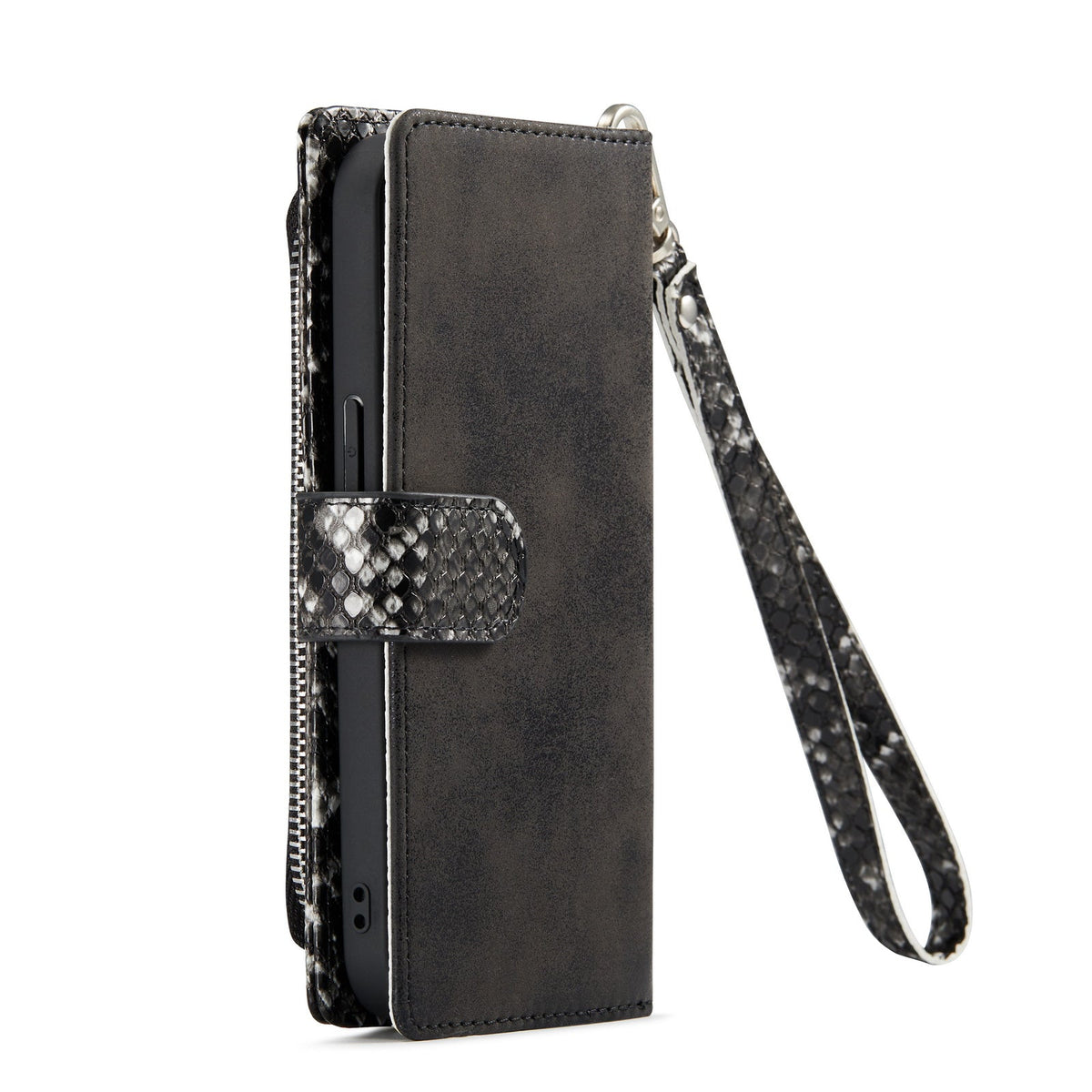Apple iPhone 13 Hoesje - Zwart - Luxe Bookcase met Rits