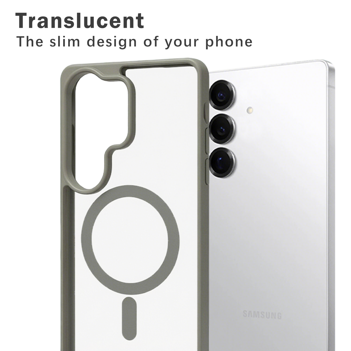 Samsung Galaxy S26 Case - Grey - Magnetic Bumper MagSafe Back Cover