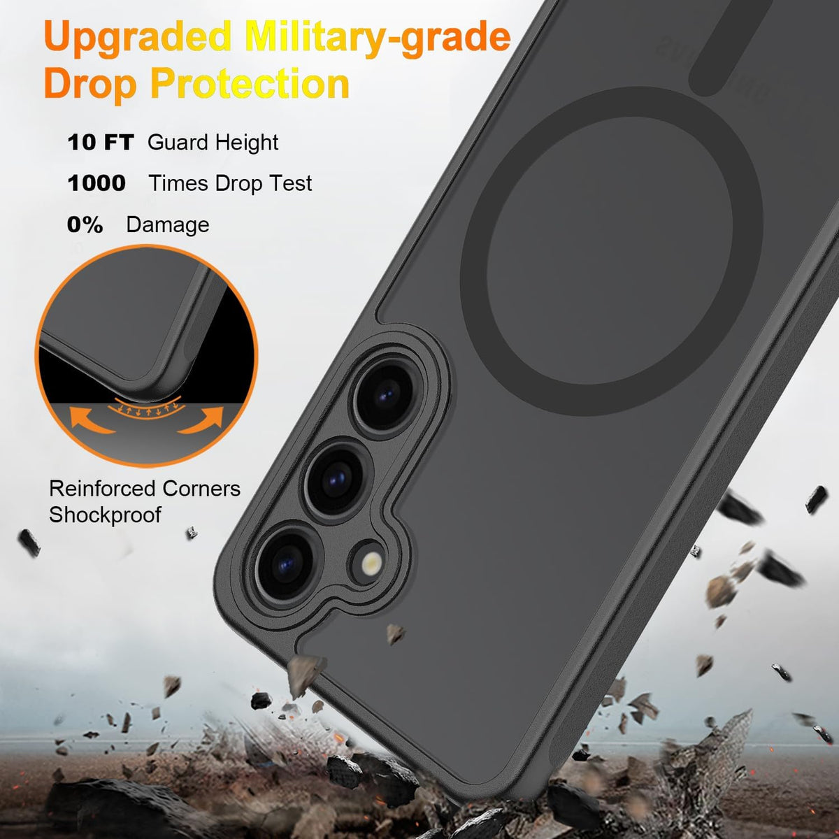 Samsung Galaxy S24 Hoesje - Zwart - Matte Armor MagSafe Back Cover
