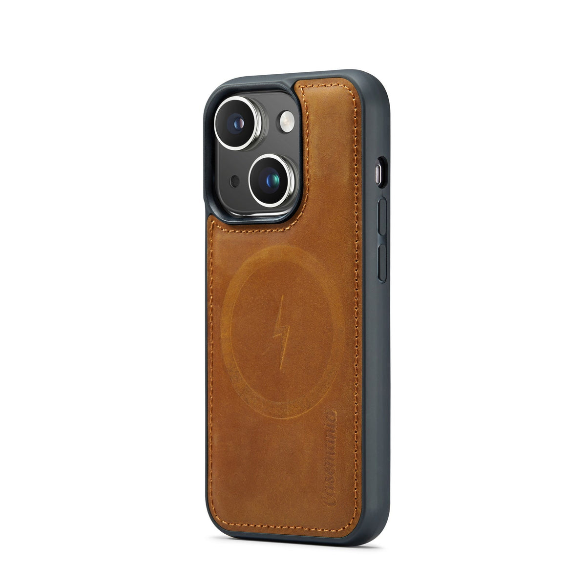 Apple iPhone 15 Plus Hoesje - Sienna Brown - Echt Leren 2 in 1 MagSafe Bookcase