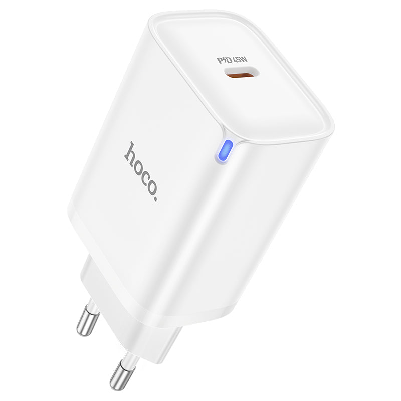 Hoco 45W USB-C Schnellladegerät - Weiß