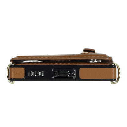 Samsung Galaxy S24 Plus Case - Brown - Luxury Back Cover with Phone Strap and Zipper