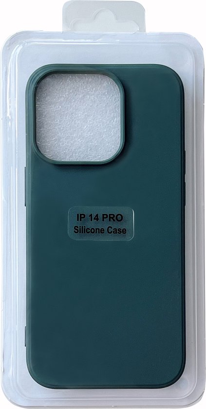 Apple iPhone 14 Pro Case - Dark Green - Microfiber Silicone Back Cover