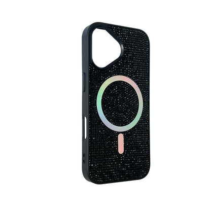 Apple iPhone 17 Hülle - Schwarz - Diamant Glitzer MagSafe Backcover